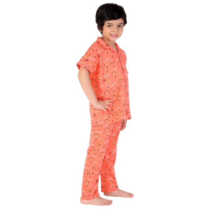 BRIGATTES Pyjama Set for Girls/Night Suit for Girls/Nightwear/Sleepwear/Loungewear for Girls(Pack of 1) Orange - Image 5