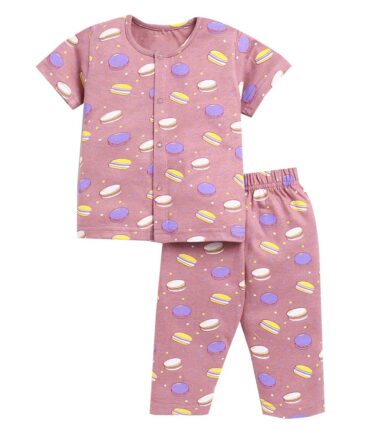Hopscotch Boys And Girls Cotton Sleepwear Sets In Pink Color For Ages (2-3 Years)