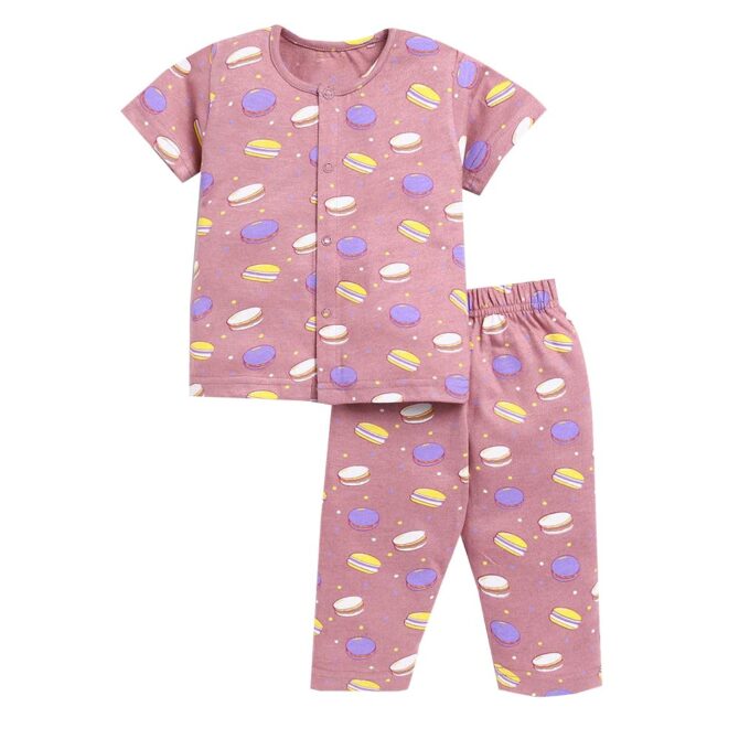 Hopscotch Boys And Girls Cotton Sleepwear Sets In Pink Color For Ages (2-3 Years)