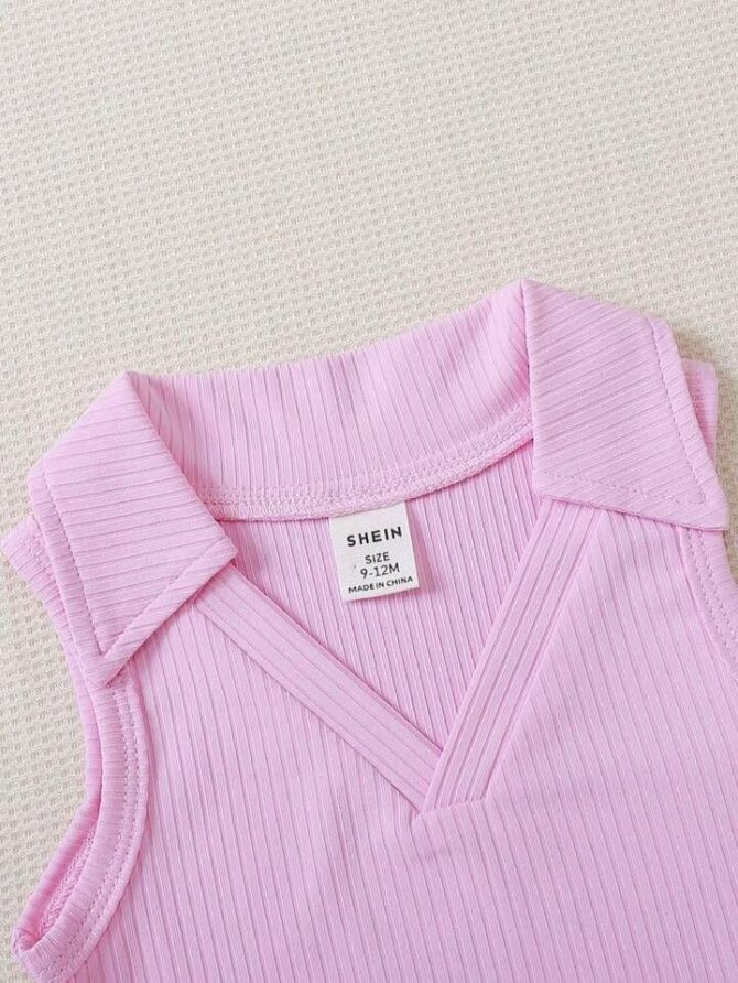 ER Fashion Cotton Silk Solid Collared Casual Knee Length Bodycon Dress for Girls Kids (Lavender, 2-3 Years) - Image 5