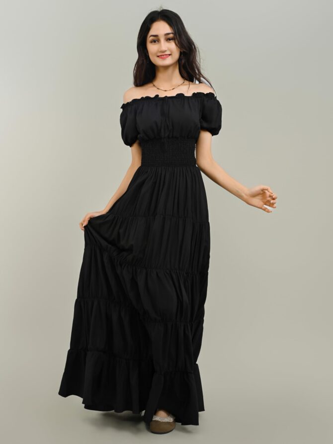 Zhitunemi Renaissance Costume Women Medieval Chemise Dress Peasant Tops Irish Under Dress Black-S - Image 8