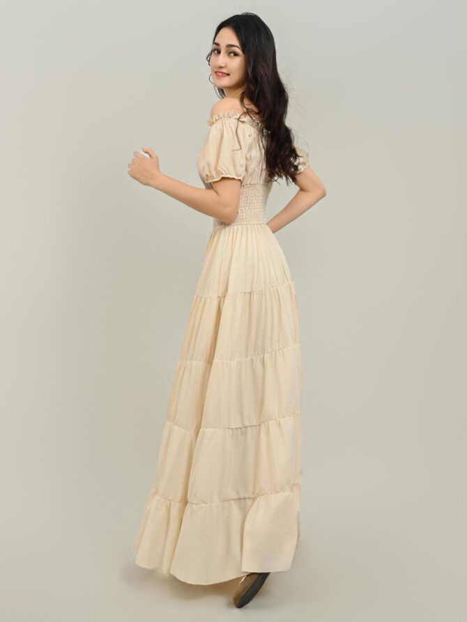 Renaissance Costume Women Medieval Chemise Dress Peasant Tops Irish Under Dress Beige-XS - Image 4