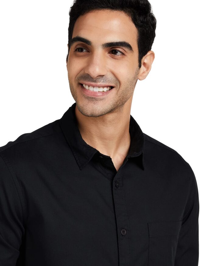 Amazon Brand - Symbol Men's Solid Regular Fit Full Sleeve Cotton Casual Shirt (AW-SY-MCS-1131_Black_Large) - Image 7