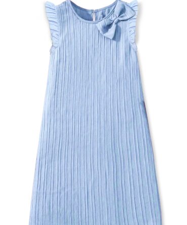 Fashion Dream Girls Solid Knee Length Dress|Girl Dress|Frock|Girls Casual Dress|Frock|Solid Dress for Girls(FD.OMGFRK00072 Sky 20_Sky Blue_3-4Yrs)