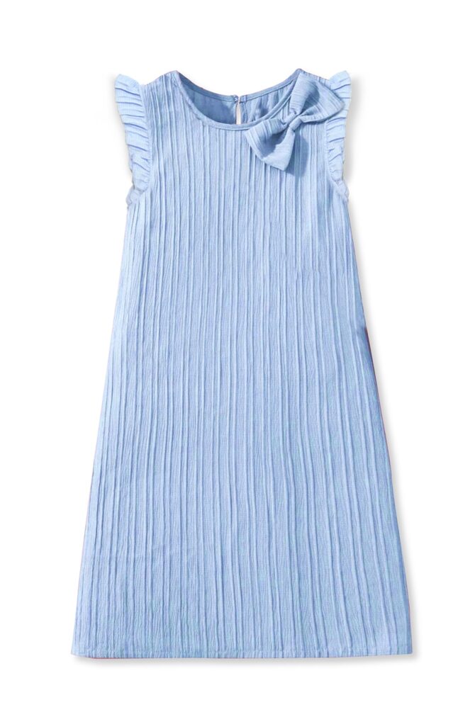 Fashion Dream Girls Solid Knee Length Dress|Girl Dress|Frock|Girls Casual Dress|Frock|Solid Dress for Girls(FD.OMGFRK00072 Sky 20_Sky Blue_3-4Yrs)