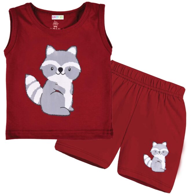 Kwitchy Boy's T-Shirt & Shorts Set New Born Baby Clothes | Kids Clothing | Dress | Sleeveless T Shirts | Shorts | Cotton | Casual | Kids Wear | Summer | Birthday Gifts (3-4 Years) (Maroon) - Image 9