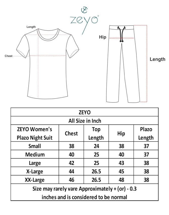 ZEYO Women's Cotton Navy Blue Typography Wide Bottom Night Suit Set of Top & Pyjama - Image 3