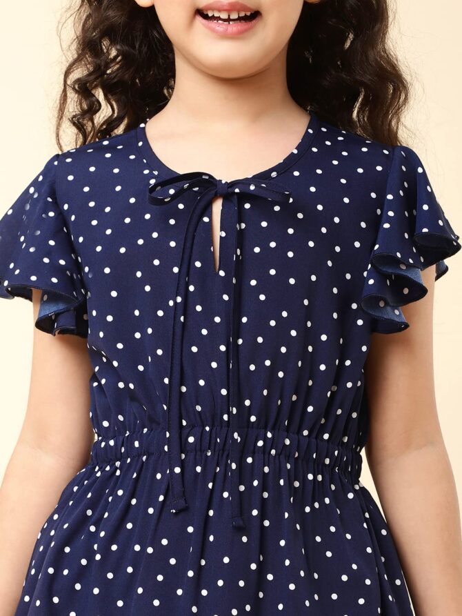 A.T.U.N. (ALL THINGS UBER NICE) Girl's Polyester Skater Knee-Long Fit & Flare Casual Dress (GDRS NAT NPD_Blue_2-3 Y) - Image 4