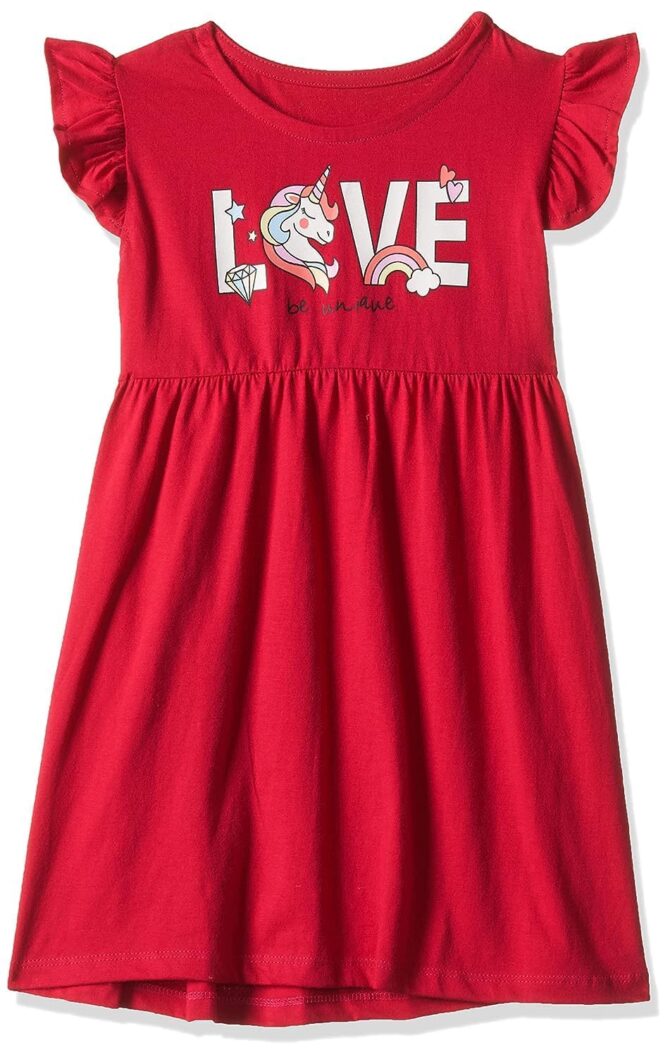T2F Girl's Cotton A-Line Knee-Length Casual Dress (DRZ3P02_Navy+Fusia+Purple - Image 2