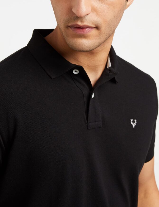 Allen Solly Men's Plain Regular Fit Cotton Polo (AMKP317G04249_Jet Black_X-Large) - Image 5