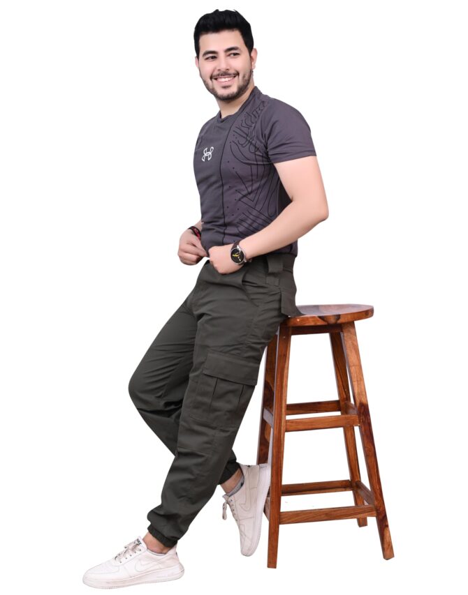 Men's Ribstop Weaving Non-Stretchable Fabric Multiple Pockets Casual Tactical Cargo Pant (Grey-28) - Image 2