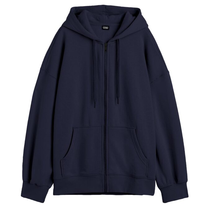FUNKY MONKEY Cotton Blend - Women's Cute Hoodies Teen Girl Winter Jacket Sweatshirts Casual Drawstring Clothes Zip Up Hoodie with Pocket (in, Alpha, XL, Regular, Navy Blue) - Image 4