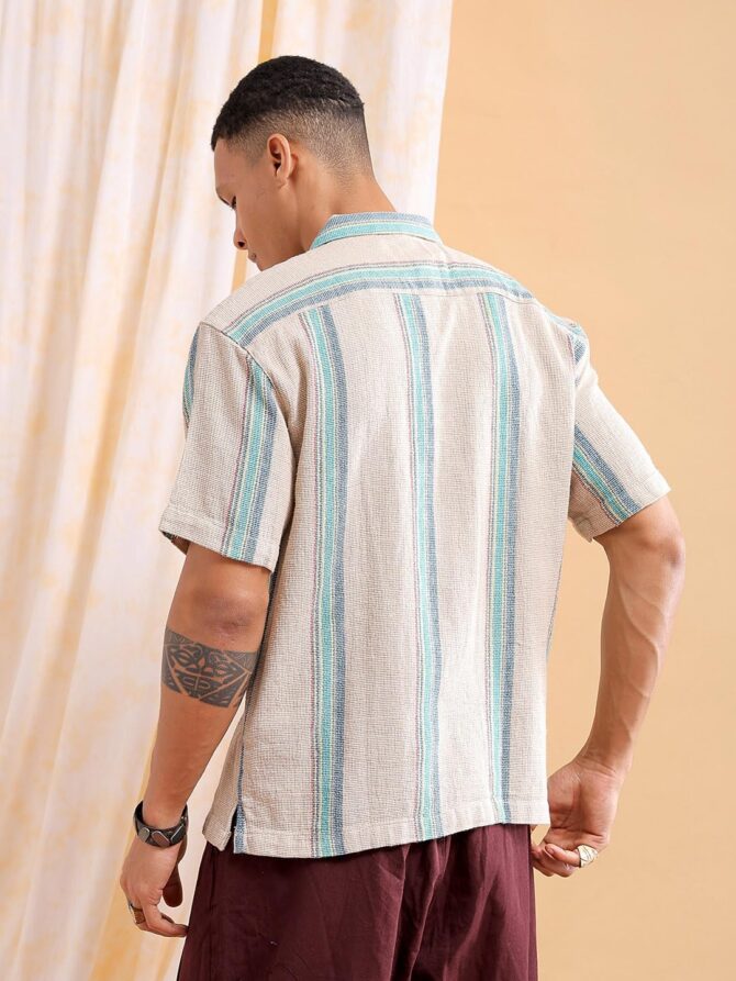The Indian Garage Co Men's Relaxed Fit Shirt (0923-SHMKRS-08-01_Off White - Image 3
