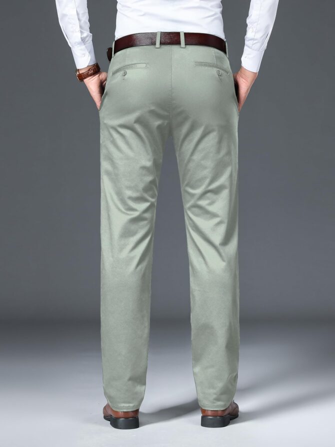 AVANOVA Men's Solid Light Pista Trousers Light Business Style Slightly Stretch Straight Leg Pants for Outdoor Casual Daily Trouser II Men's Regular Casual Pants Trouser (Trouser 126 Light Pista-34) - Image 7
