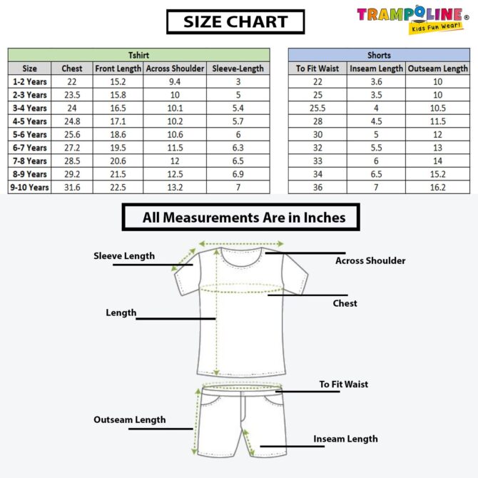 Trampoline Girls Printed T-shirt with Short set Pack of 2 (TRM-TSH-419_2) - Image 2