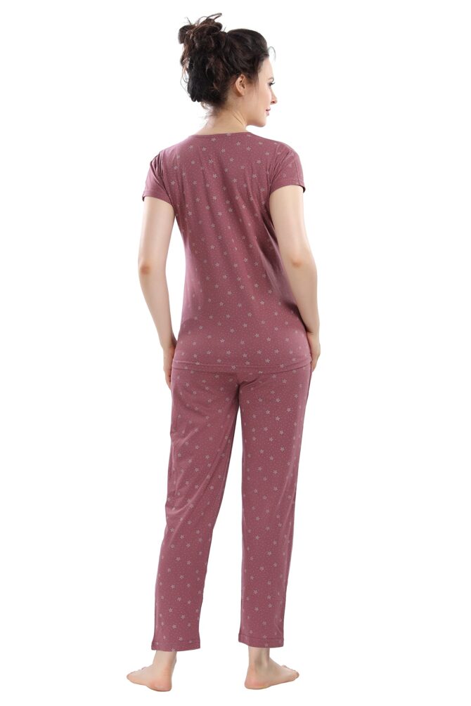 DZZO New Women's Cotton Printed Night Suit Pajama Set (Dz-Ns-2040_Red_S) - Image 5