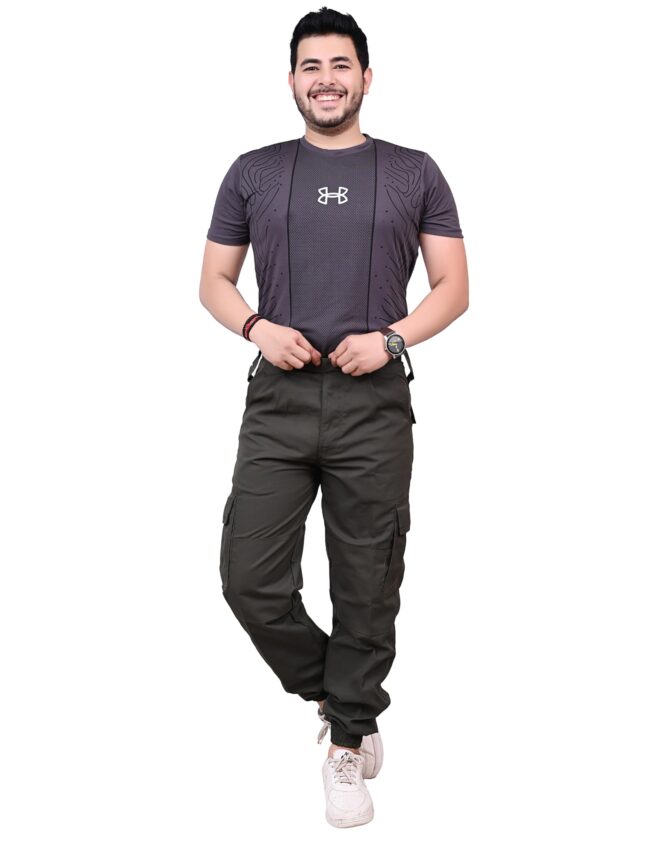 Men's Ribstop Weaving Non-Stretchable Fabric Multiple Pockets Casual Tactical Cargo Pant (Grey-28) - Image 3
