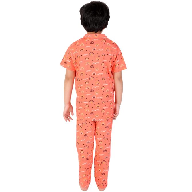 BRIGATTES Pyjama Set for Girls/Night Suit for Girls/Nightwear/Sleepwear/Loungewear for Girls(Pack of 1) Orange - Image 6