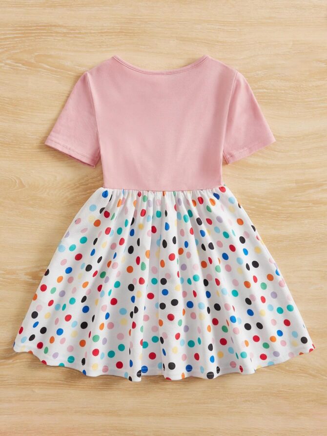 TAGAS Baby-Girl's Nylon A-Line Knee-Length Dress (KD-219-PINK-1_Pink_1 2 Years) - Image 5