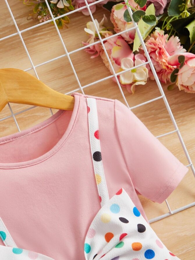 TAGAS Baby-Girl's Nylon A-Line Knee-Length Dress (KD-219-PINK-1_Pink_1 2 Years) - Image 3
