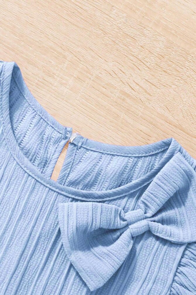 Fashion Dream Girls Solid Knee Length Dress|Girl Dress|Frock|Girls Casual Dress|Frock|Solid Dress for Girls(FD.OMGFRK00072 Sky 20_Sky Blue_3-4Yrs) - Image 6