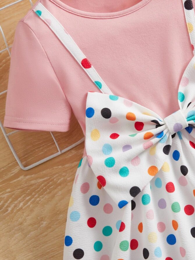 TAGAS Baby-Girl's Nylon A-Line Knee-Length Dress (KD-219-PINK-1_Pink_1 2 Years) - Image 4