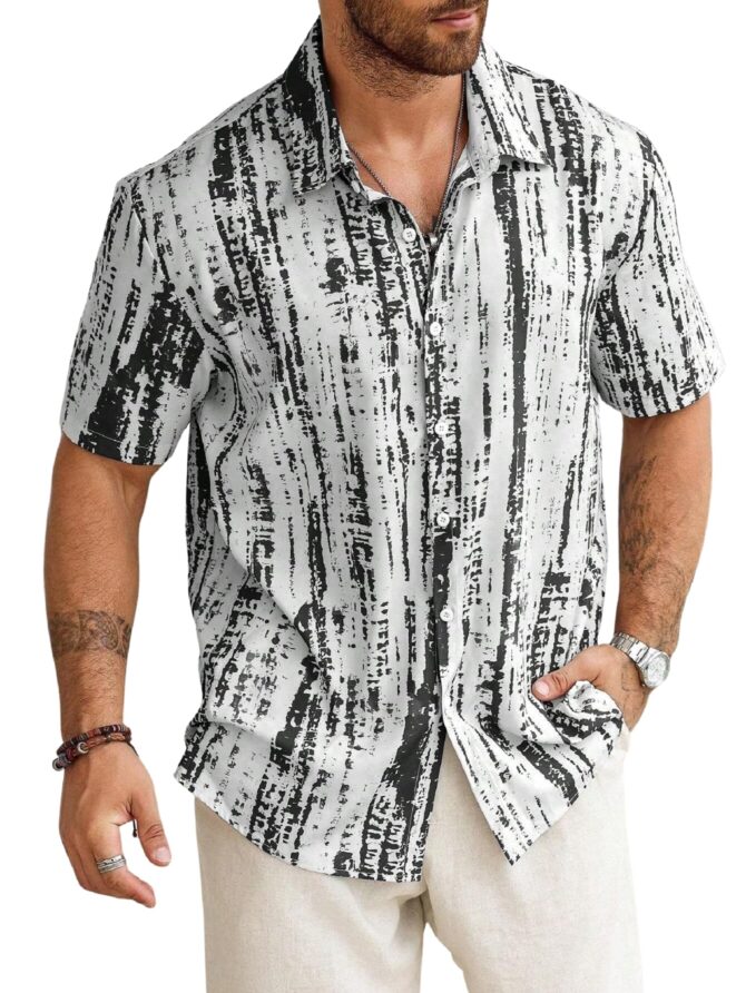 Lymio Shirt for Men|| Regular Fit Shirt for Men|| Men Stylish Shirt (Tiedite-Black-2XL)