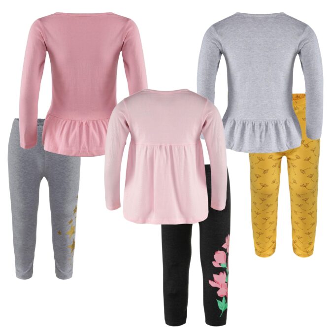 TotzTouch Cotton Premium Girls Night Wear T Shirt & Pyjama Full Sleeves | Night Dress for Girl Kids | Night Dresses Tee Top & Pajama Pant Set of 3 - Image 6