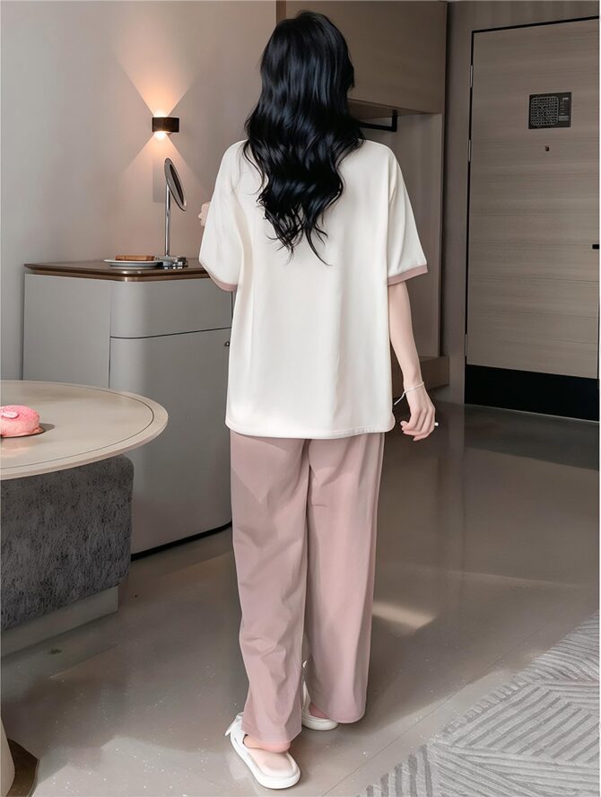 BLACKSTEP Women's Cotton Blend T-Shirt & Pyjama Ethnic Co Ord Set, Printed Night Suit, Western Dress, Sleepwear with Relaxed Fit and Stylish Design (XX-Large, Pink) - Image 5