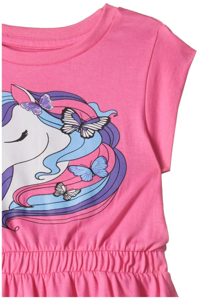 T2F Girl's Cotton A-Line Knee-Length Casual Dress (GLS-DRZ-07_Light Pink_8-9 Years) - Image 2