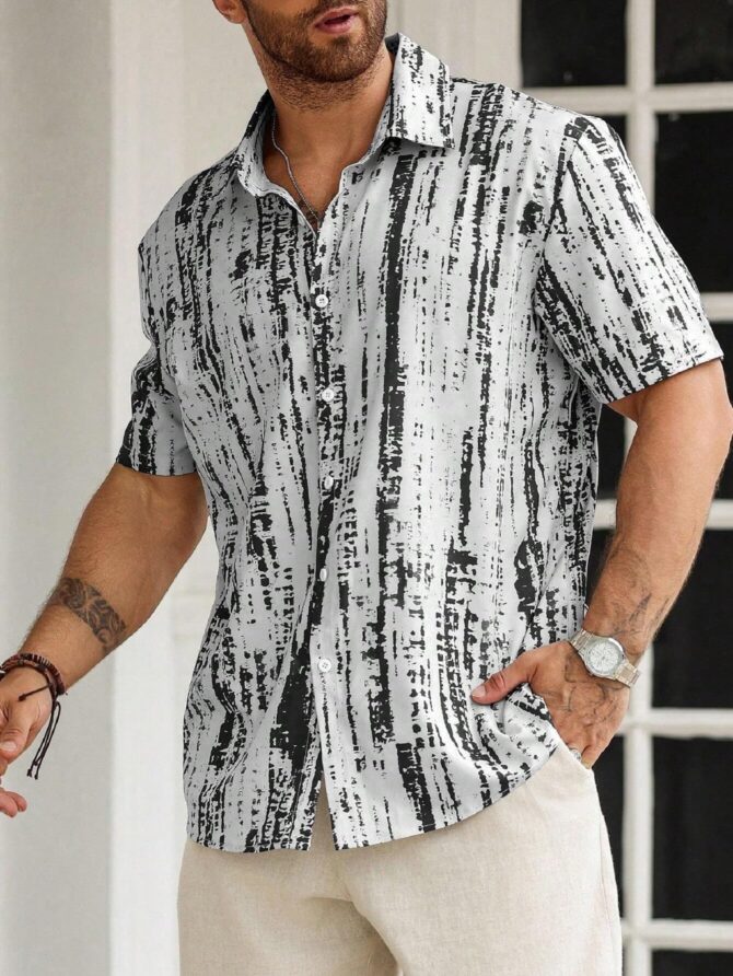 Lymio Shirt for Men|| Regular Fit Shirt for Men|| Men Stylish Shirt (Tiedite-Black-2XL) - Image 4