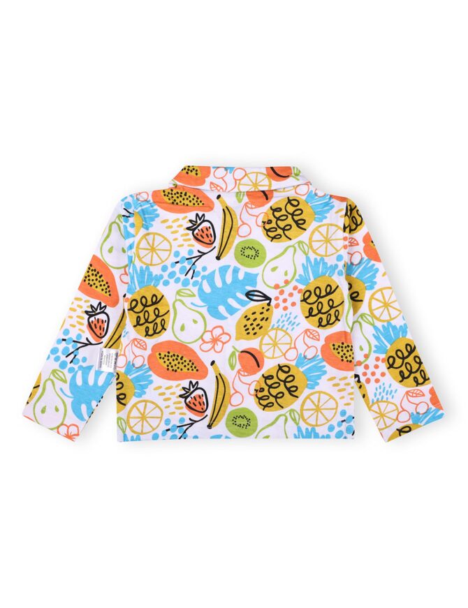 The Mom Store Baby Pajama Set Combo of 2 | 100% Cotton | Nightwear | Sleepwear for Newborn and for Infant | Soft | Comfortable | Breakfast-Sweet Print | for Boys and Girls | White | 6-12M - Image 4