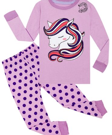 Qtake Fashion Girls Pajamas Toddler Pjs Set 100% Cotton Kids Sleepwear 2 Piece Child Clothes Size 2-12 Years, Pajamas, 3T