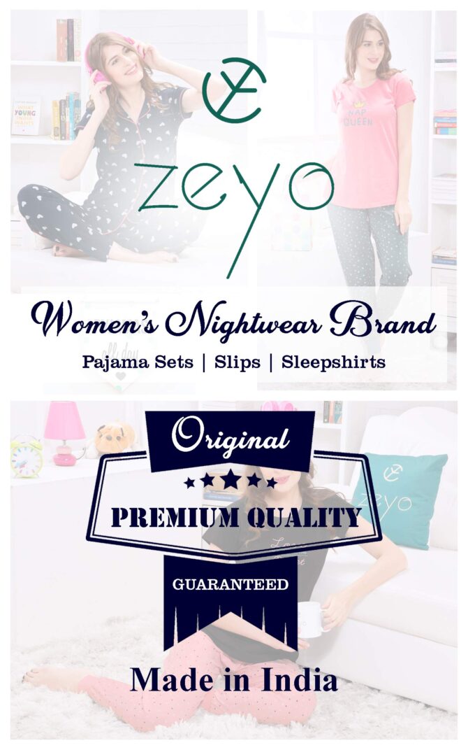 ZEYO Women's Cotton Dot Printed Purple Night Suit Set Of Top & Shorts 5226, Pajama Set - Image 2