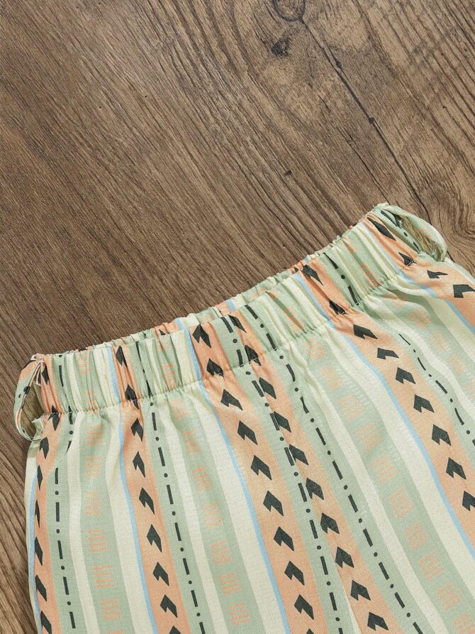 TAGAS Polyester Girl Summer Casual Top Puff Sleeve And Printed Long Pants 2Pcs Outfit || Two-Piece Set FOR GIRLS ||GIRLS Clothing Set||(GTP-70), Pista Green, 9 Years-10 Years - Image 2