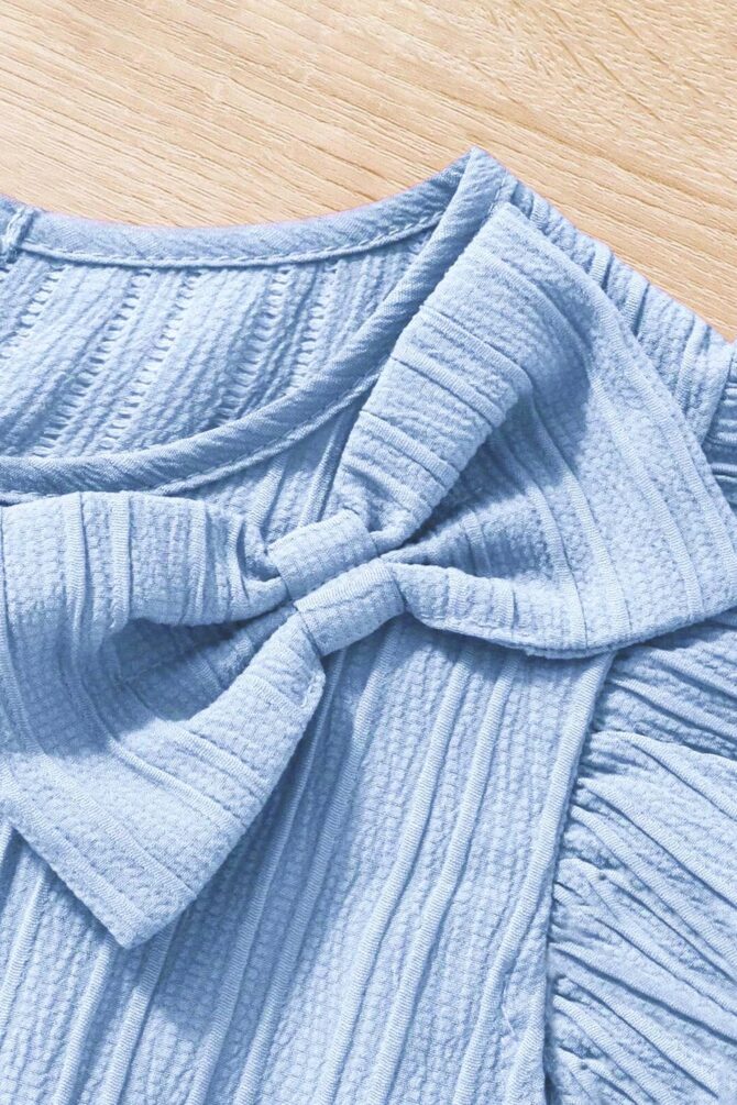 Fashion Dream Girls Solid Knee Length Dress|Girl Dress|Frock|Girls Casual Dress|Frock|Solid Dress for Girls(FD.OMGFRK00072 Sky 20_Sky Blue_3-4Yrs) - Image 5
