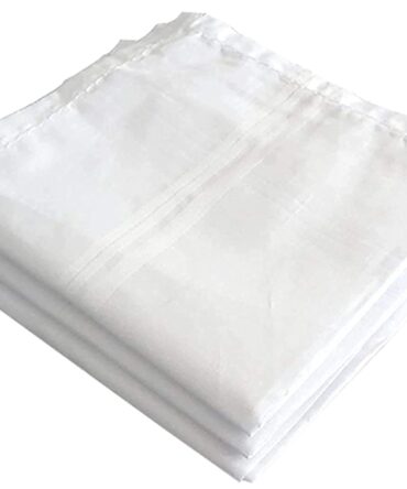 Kuber Industries 100% Cotton Premium Collection Handkerchiefs Hanky for Men, Set of 3 (White)