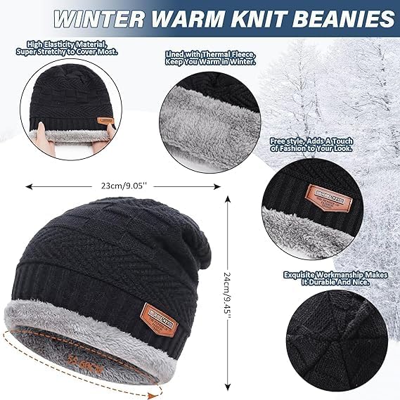 Fitness Mantra® Winter Sports Cap & Muffler for Men & Women| Beanie Cap| 1 Set| (Multicolor) - Image 5