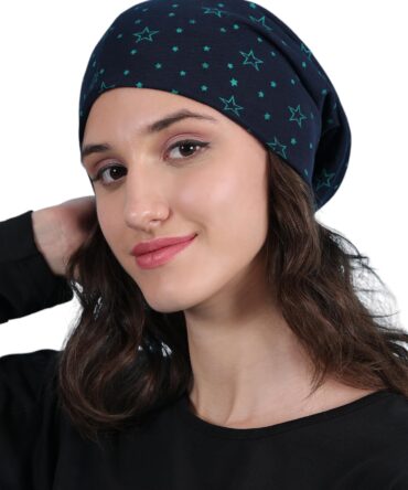 Mack Jonney Cotton Regular Fit Navy Women Beanie Cap(Pack of 1)-VIMAL635811 Free Size