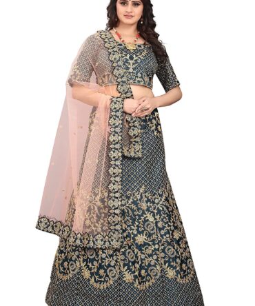 nf NETRA FASHION Traditional Women's Heavy Embroidered Semi Stitched Designer Lehenga Choli Bollywood Choli Woman Bridal Reception wear