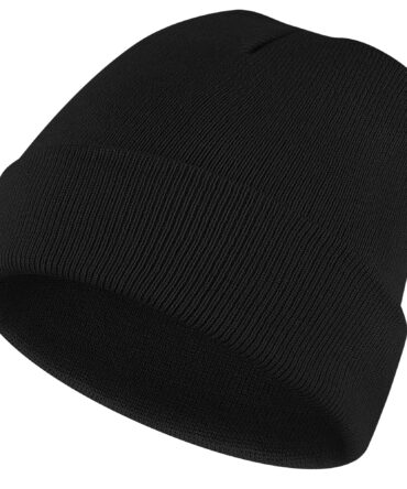 Meliya Unisex Beanie for Men Women Cuffed Plain Skull Hat Winter Knit Cap Toque Winter Hat(Black)